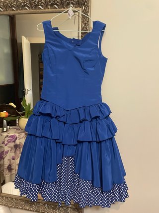 Conjunto Flamenco Azul y Blanco