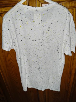 T-shirt G-Star RAW bianca con stampa gialla