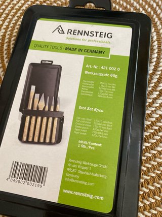 Estuche botadores cinceles metal RENNSTEIG. Nuevo