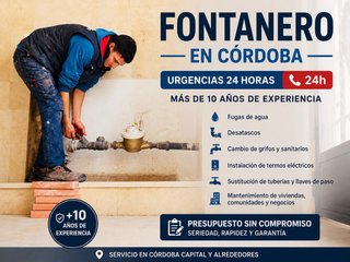 FONTANERO EN CÓRDOBA | URGENCIAS 24H | +10 AÑOS DE