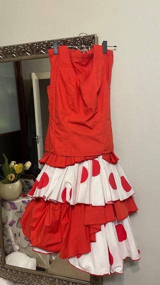 Conjunto Flamenco Rojo y Blanco