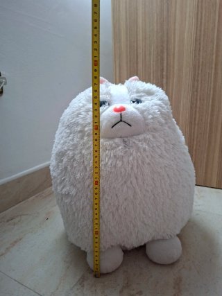 Peluche gato blanco ojos azules