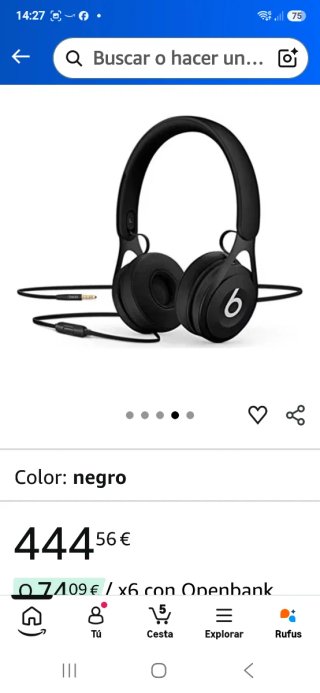 Auriculares Beats EP Blancos y Plateados
