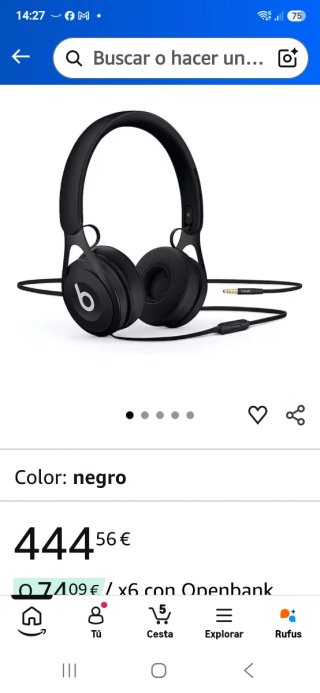 Auriculares Beats EP Blancos y Plateados