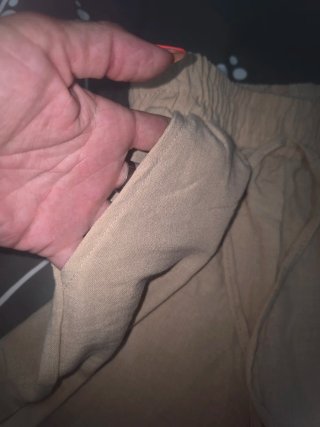 Pantalón ancho tipo lino beige sin etiqueta