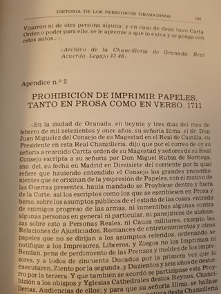 Libro "Historia de los periódicos granadinos"