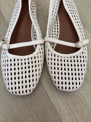 Manoletinas blancas tejidas talla 40
