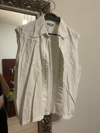Camisa sin mangas Boherias blanca bordada