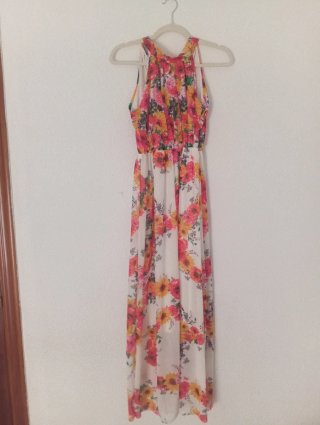 Vestido largo floral ocasión especial