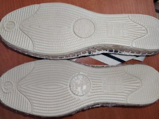 Alpargatas de esparto rayas azul y blanco