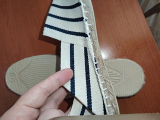 Alpargatas de esparto rayas azul y blanco