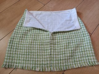 Falda Tweed Mini Verde y Blanco