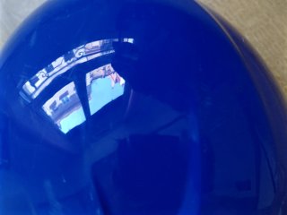 Casco esquí azul con gafas ventisca