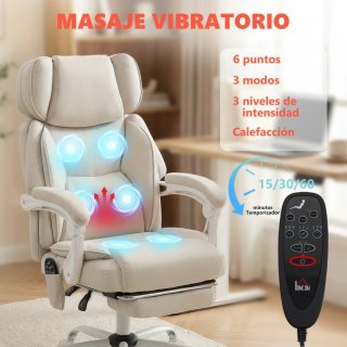 Silla Escritorio Reclinable Masaje Vibratorio