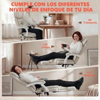 Silla Escritorio Reclinable Masaje Vibratorio