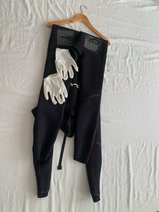 Traje neopreno Orca naranja y negro