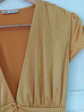 Vestido Mostaza Zara Talla S