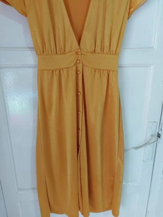Vestido Mostaza Zara Talla S
