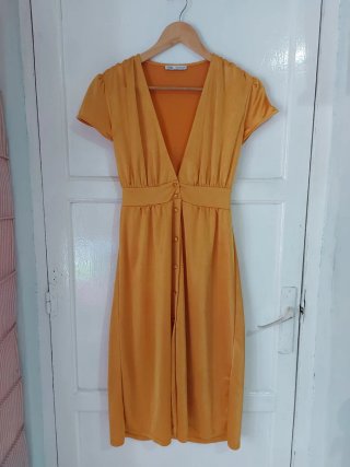 Vestido Mostaza Zara Talla S