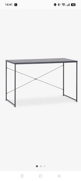 Escritorio negro metal y madera