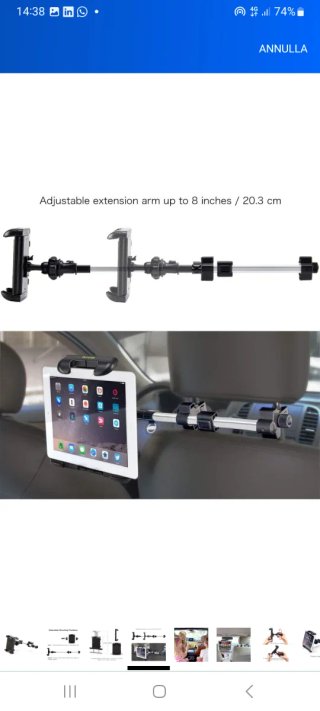 Supporto auto tablet e cellulare