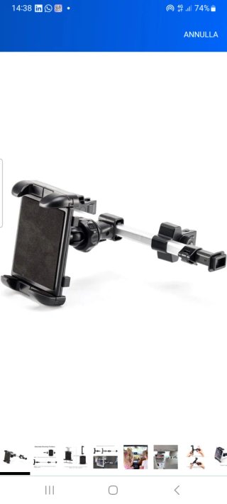 Supporto auto tablet e cellulare