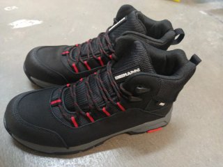 Botas de trabajo Kingsmann negras y rojas