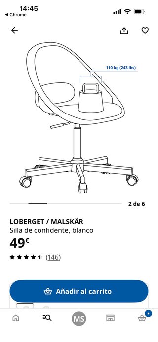 Silla de escritorio Ikea