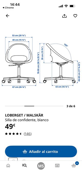 Silla de escritorio Ikea