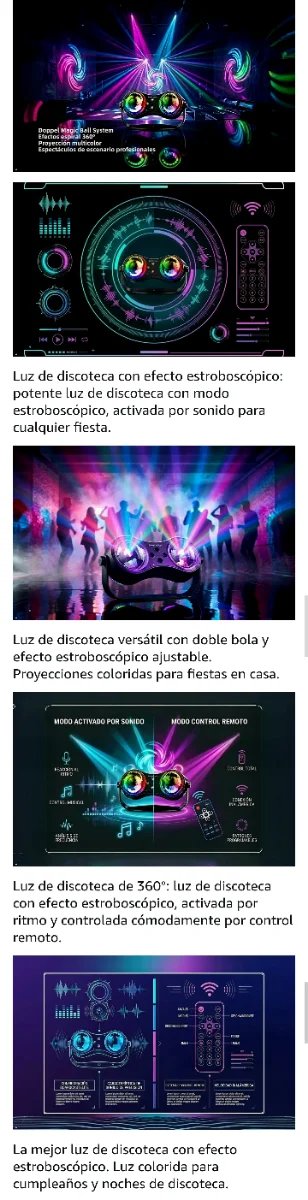 Luz de Fiesta Estroboscópica Proyector