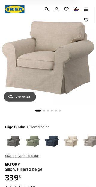 2 Sillones Ikea Erktop sin funda. Precio unidad