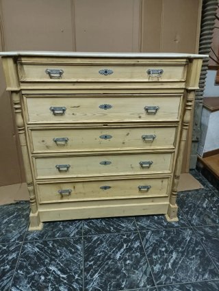 Cómoda Antigua Madera y Mármol