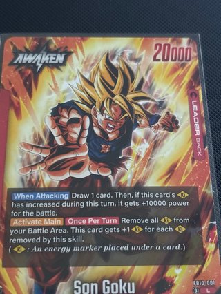 Carta TCG Son Goku Líder Awaken FB10-001 🇬🇧
