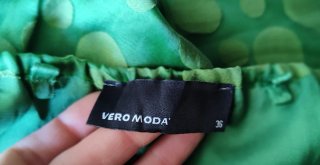 Vestido fiesta verde lunares palabra de honor