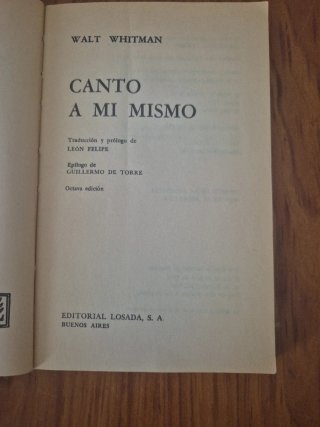 Canto a mi mismo WALT WHITMAN