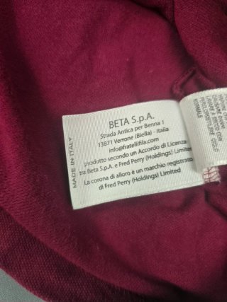 Fred Perry Polo Shirt Burgundy Granate Talla L