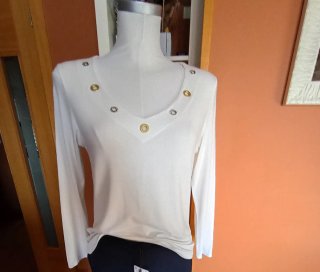 Camiseta Punto Roma Talla 38 Blanca