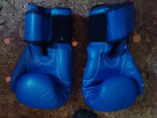 Guantes Domyos Negro Deporte Contacto y bhuda azul