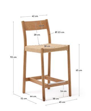 Sgabello Yalia Kave Home con schienale