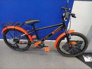 Bicicleta niños 20 pulgadas Btwin 500 negro naranja 6-9 años