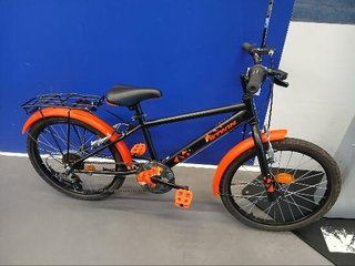 Bicicleta niños 20 pulgadas Btwin 500 negro naranja 6-9 años