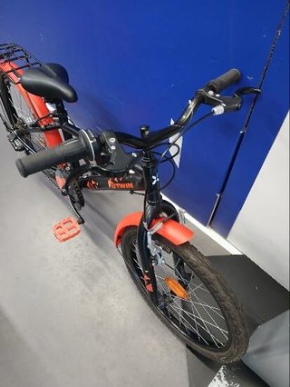 Bicicleta niños 20 pulgadas Btwin 500 negro naranja 6-9 años