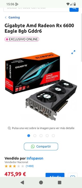 Gigabyte RX 6600 Eagle 8GB GDDR6