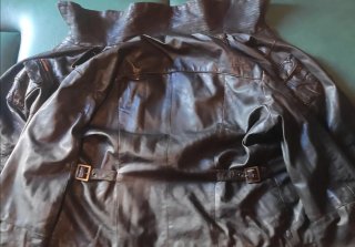 Cazadora de cuero marron oscuro Talla XL