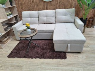 Sofá Cama Chaise Longue Beige