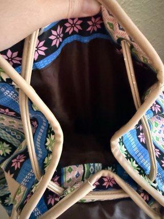 Mochila bolso flores y rayas