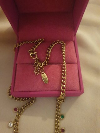 Collar chapado oro 18k con piedras multicolor