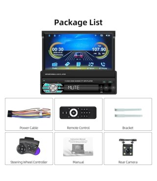 Radio Coche Pantalla Extraíble 7 MP5 1 din