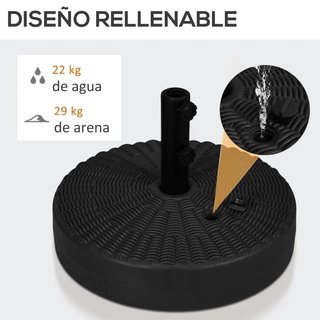 Soporte Base Parasol Agua y Arena 29kg Ø38/48mm