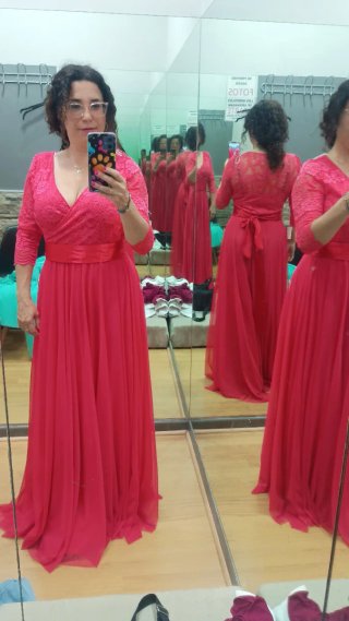 Vestido de fiesta/ceremonia rosa/rojo